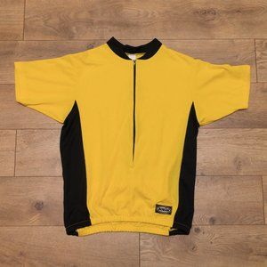 Borah yellow and black zip front cycling jersey